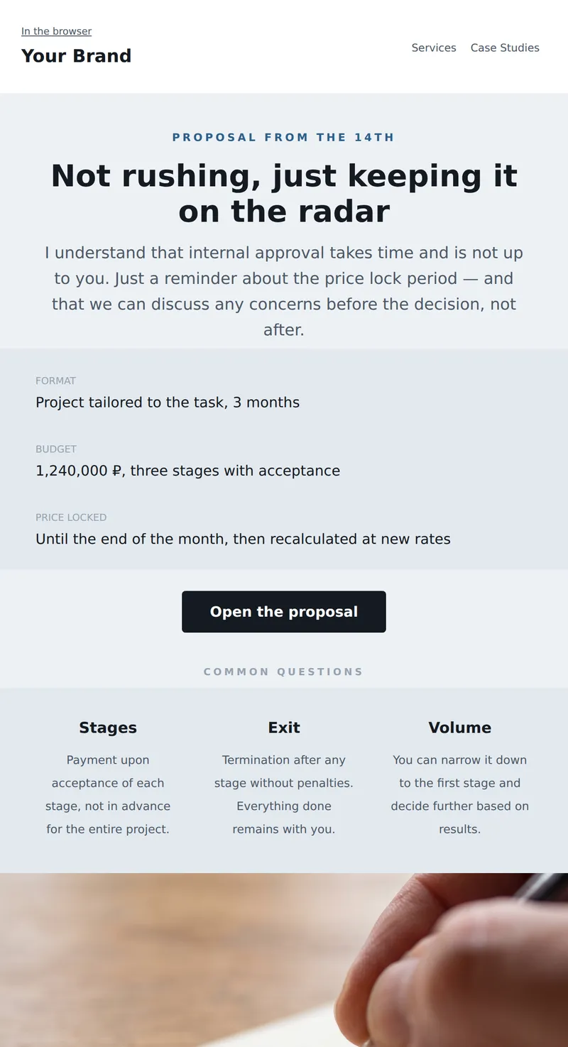 Pending Agreement (B2B)