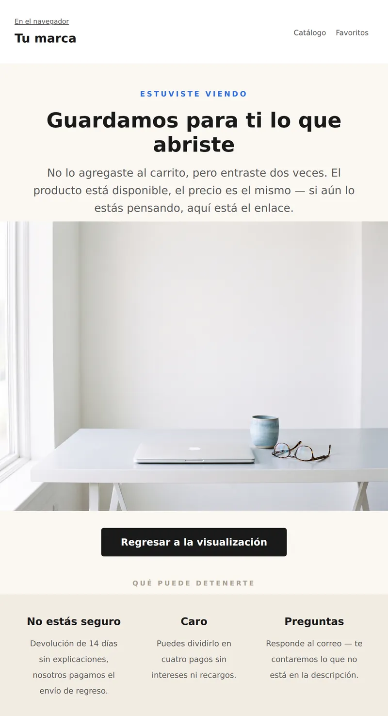 Estuviste viendo algo: regresa (universal)