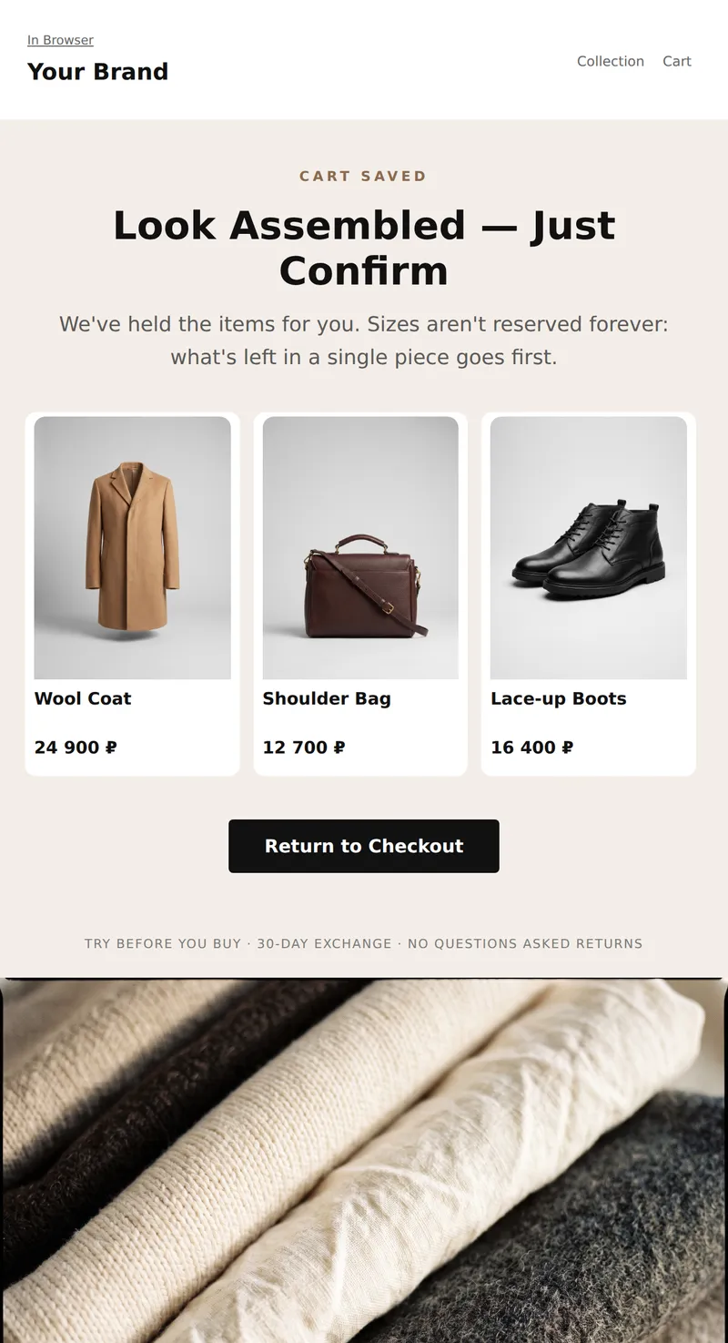 Abandoned Cart: Your Look Awaits (Fashion)