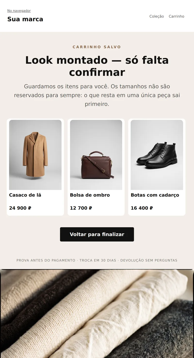 Carrinho abandonado: o look espera por você (moda)