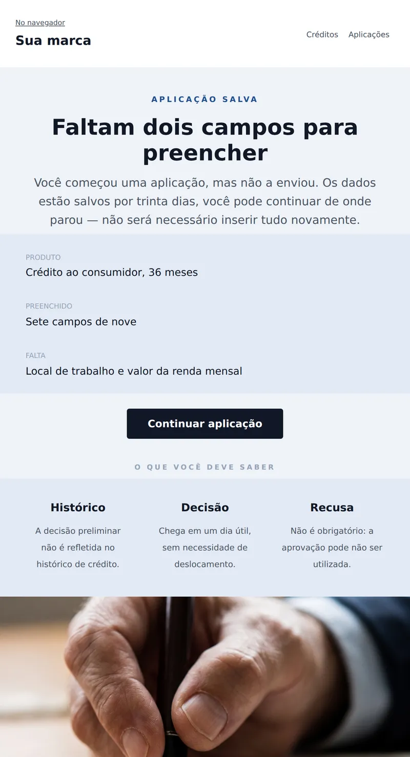 Aplicação de crédito incompleta (finanças)