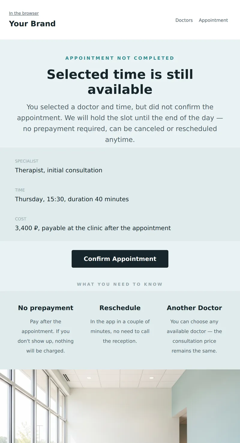 Incomplete Doctor Appointment (Clinics)