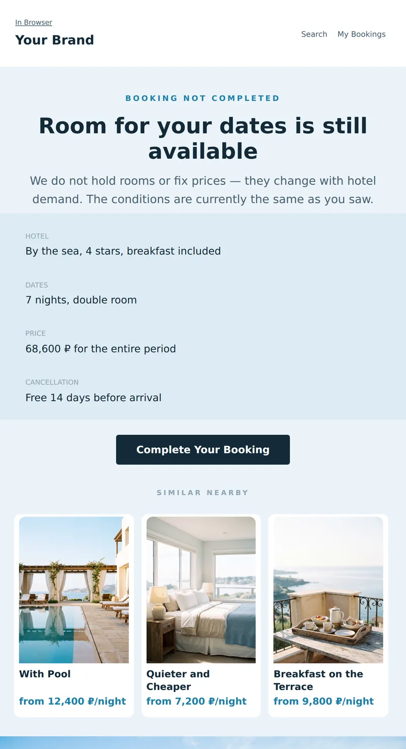 Incomplete Booking (Tourism)