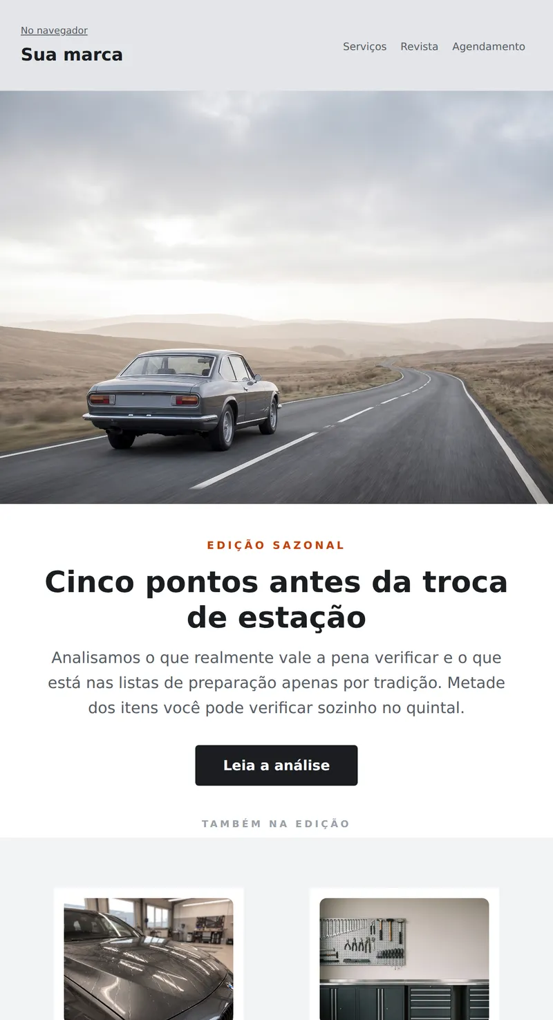 Digest: preparação sazonal (carro)