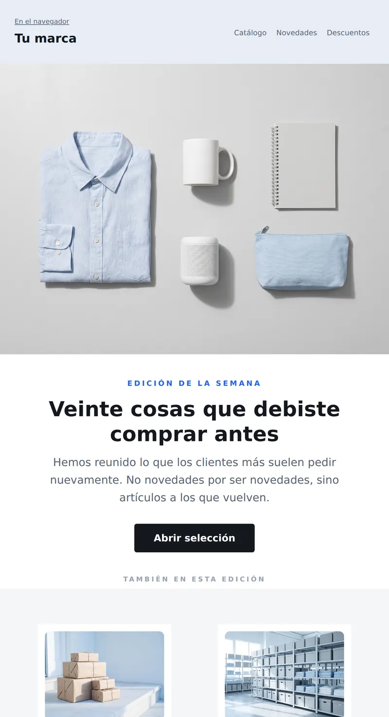 Resumen: selección de la semana (tienda en línea)
