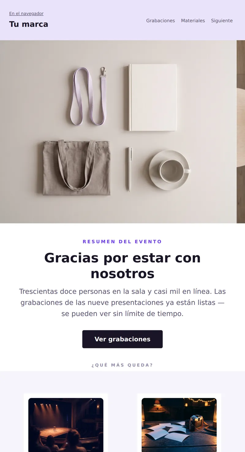 Gracias por asistir: resumen y materiales (eventos)