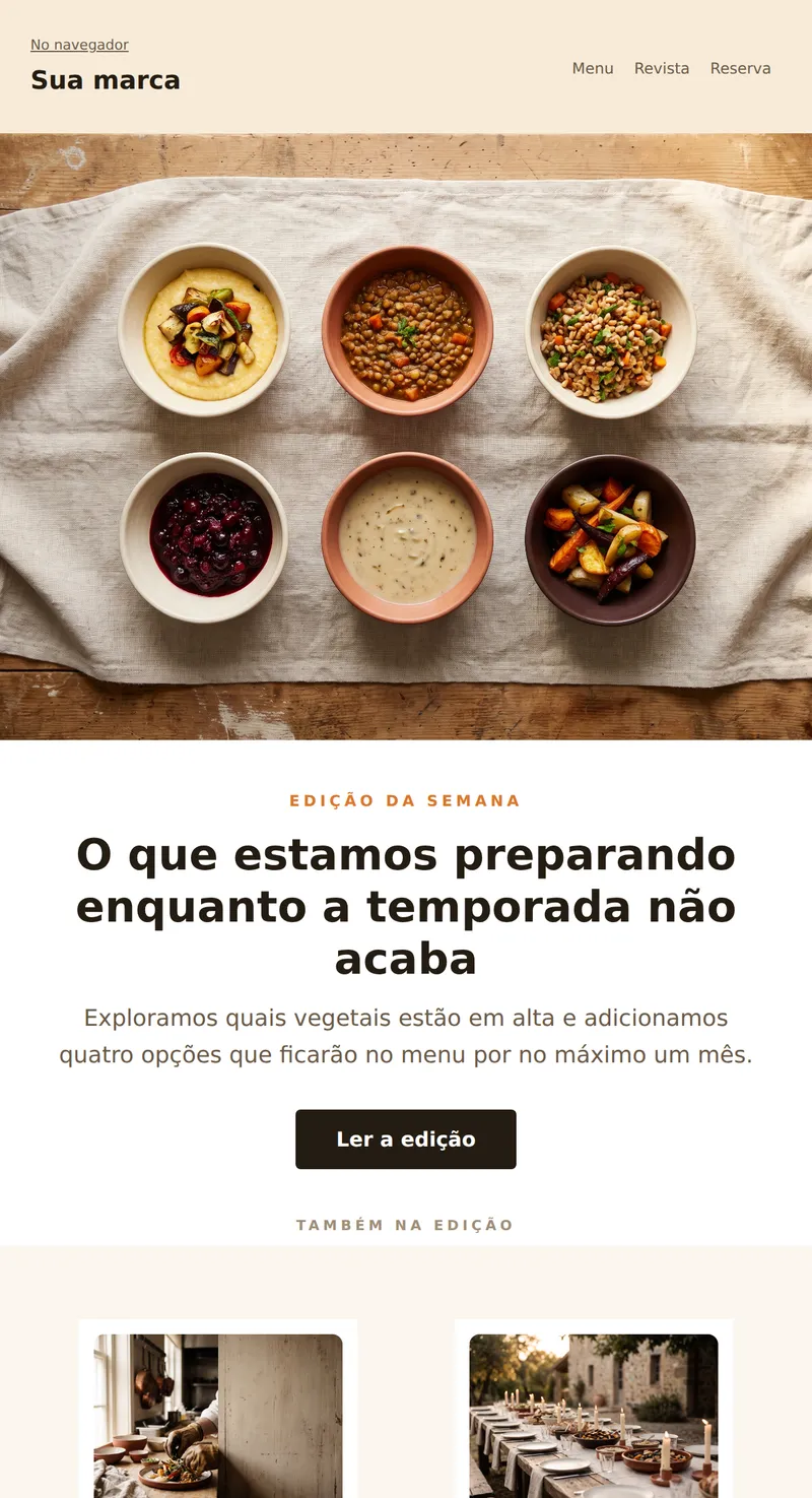 Digest: novidades do menu e leitura saborosa (HoReCa)