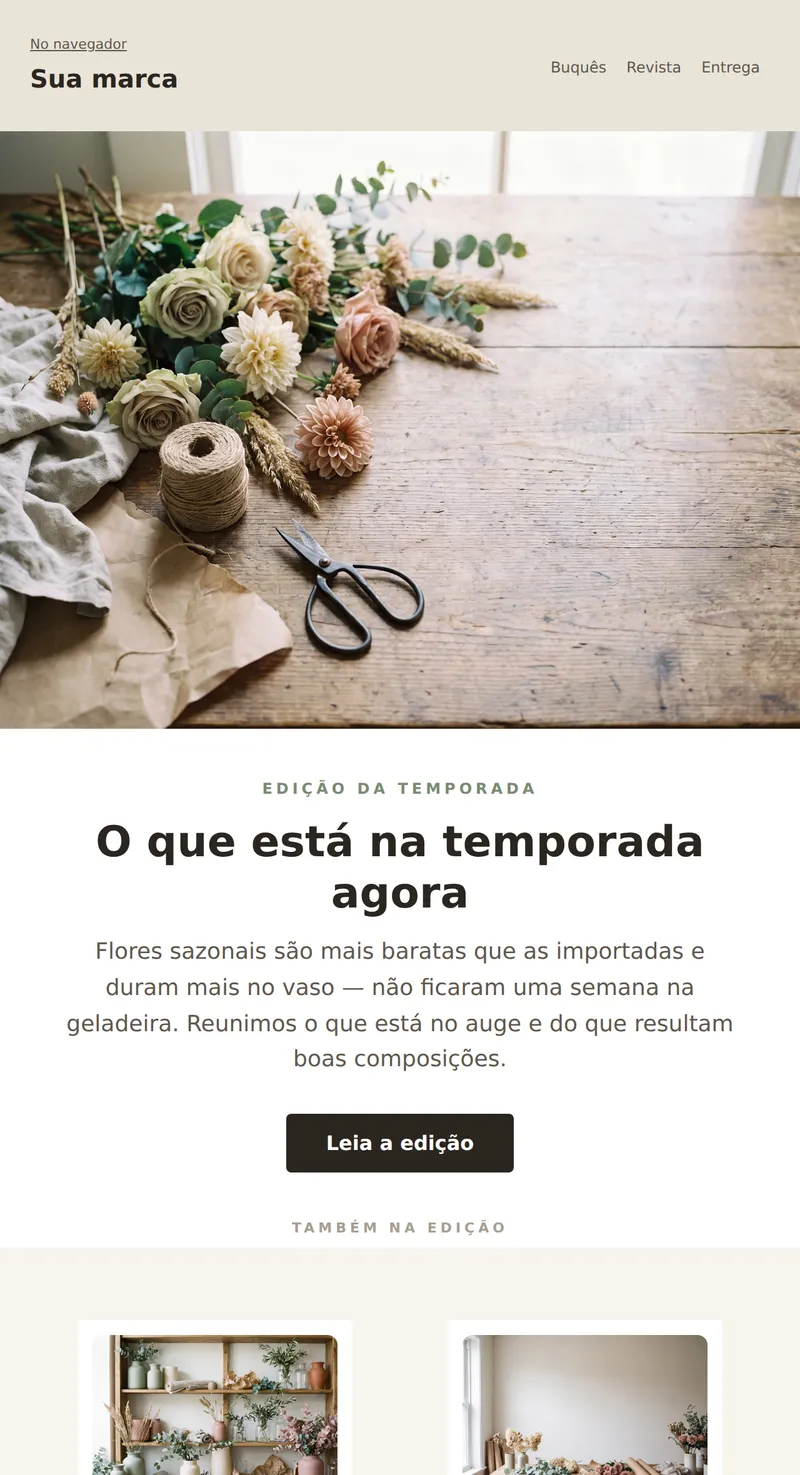 Resumo: composições sazonais (presentes e flores)