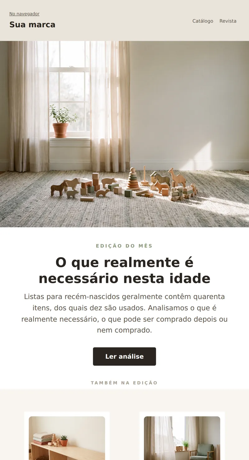 Digest: seleção por idade (produtos para crianças)