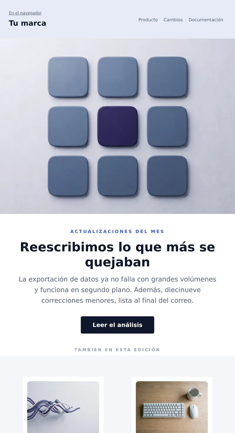 Resumen: actualizaciones del producto (SaaS)