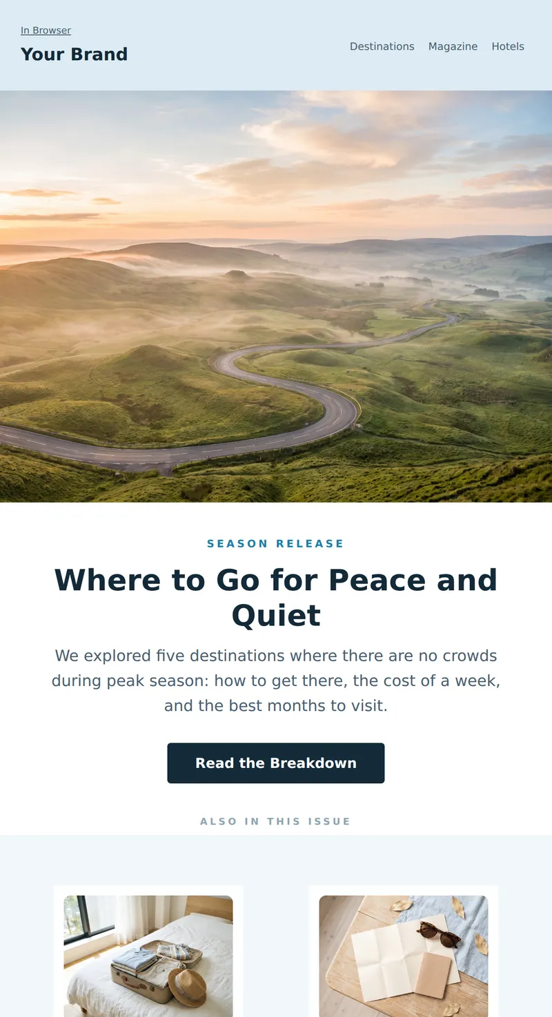 Digest: Where to Travel This Season (Tourism)