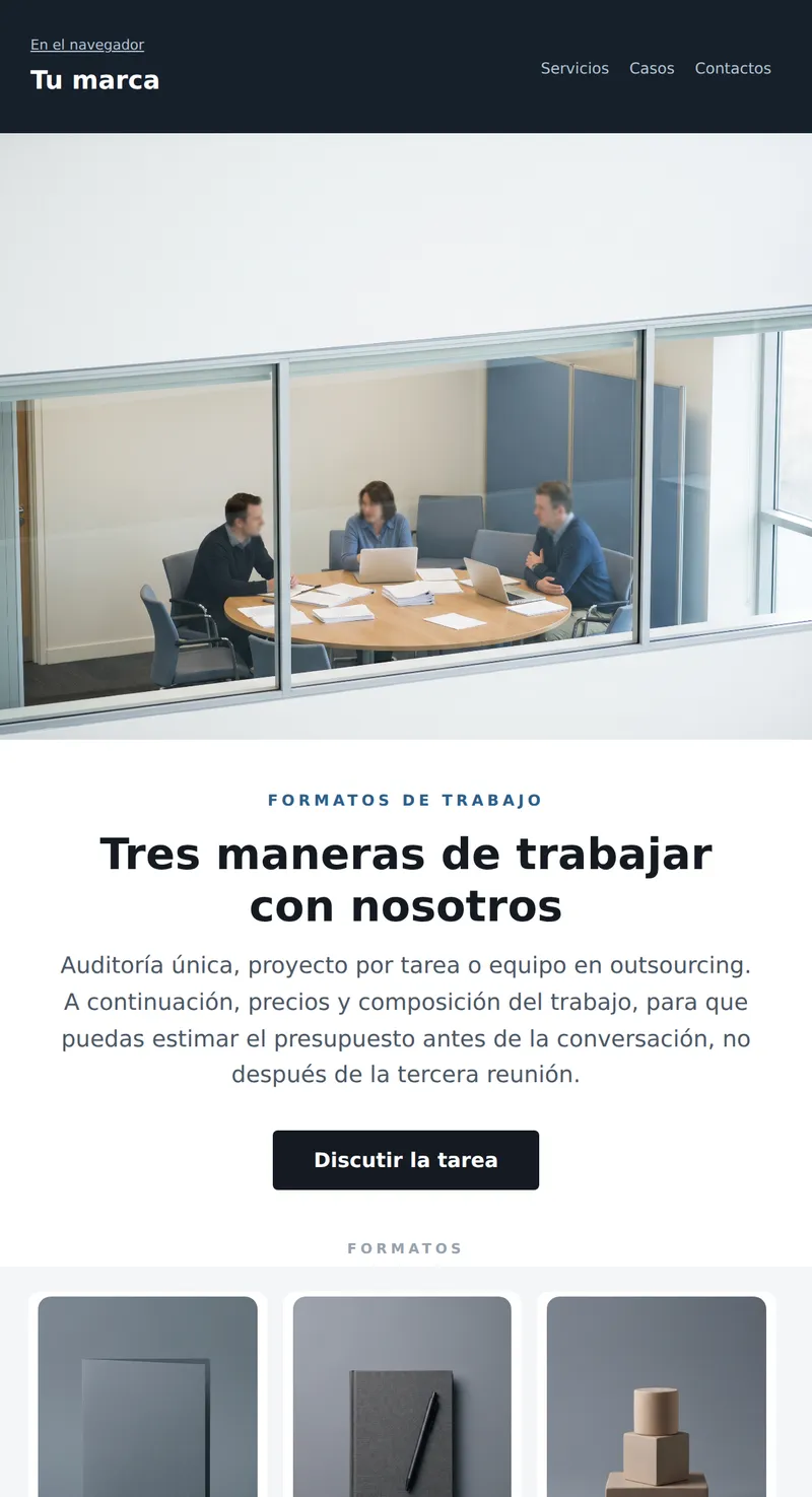 Promoción: servicios para negocios (B2B)