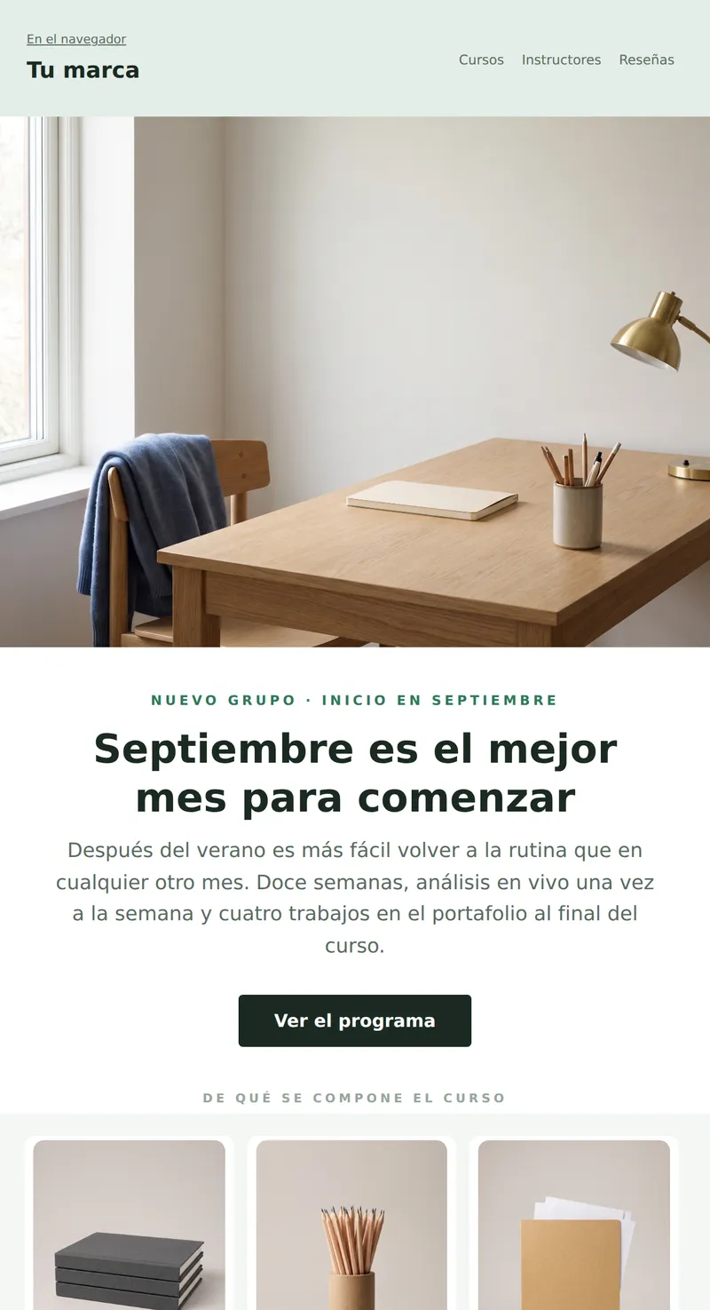 De vuelta a los estudios: inicio de un nuevo grupo (cursos)