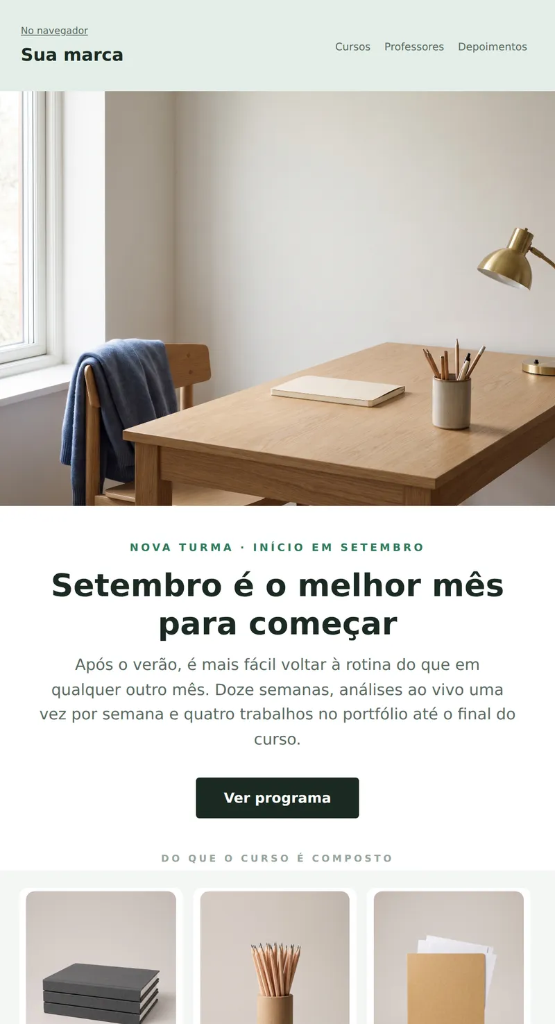 De volta aos estudos: início de uma nova turma (cursos)