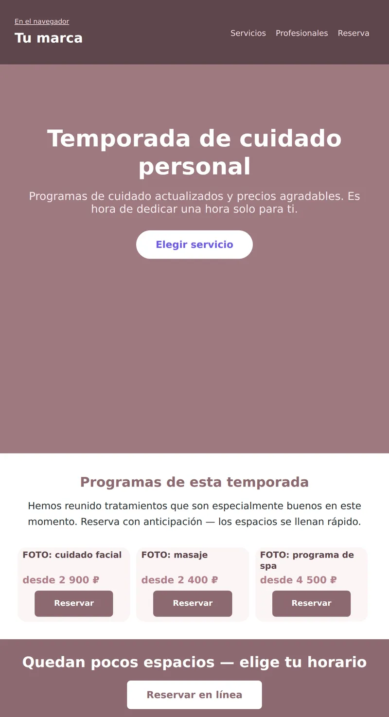 Promoción: oferta de temporada, gran banner (belleza)