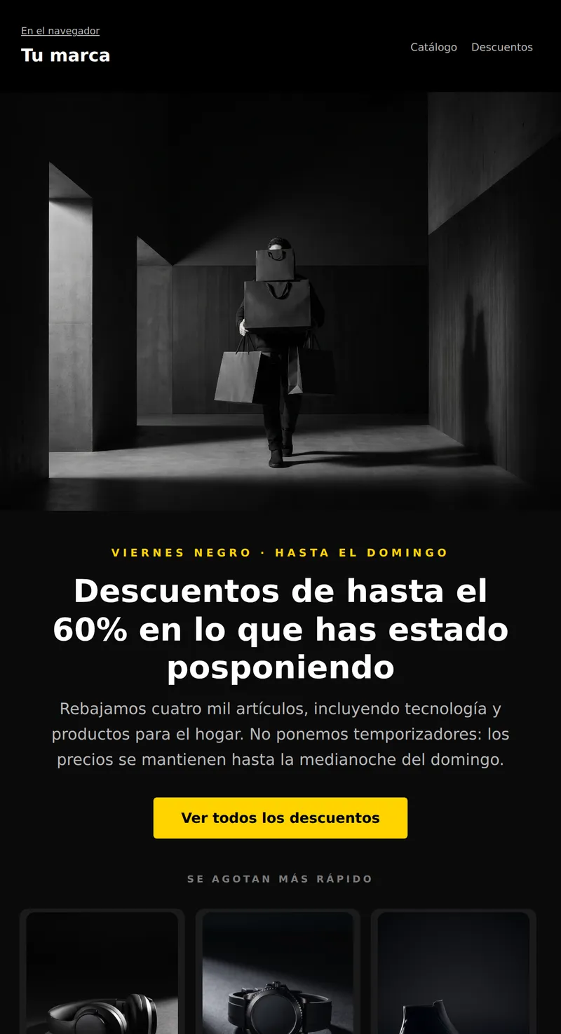 Viernes Negro: venta (tienda en línea)