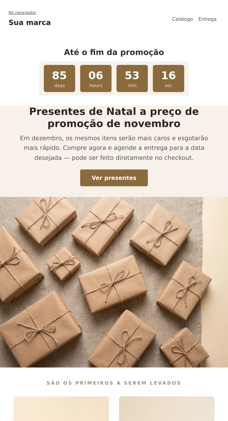 Black Friday: cronômetro (presentes e flores)