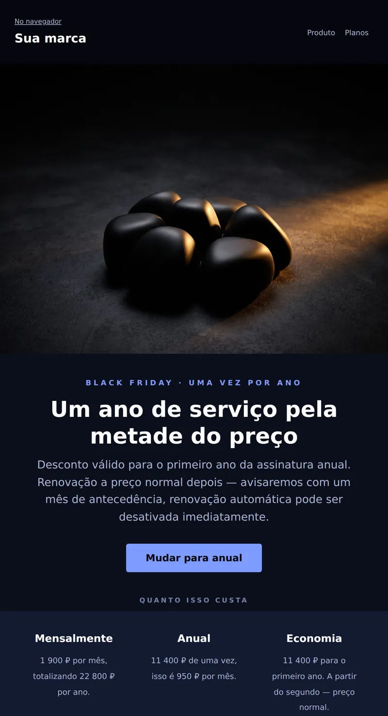 Black Friday: assinatura anual (SaaS)