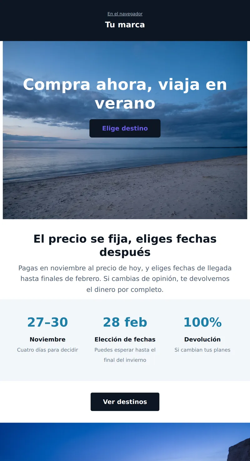 Black Friday: texto sobre fondo (turismo)
