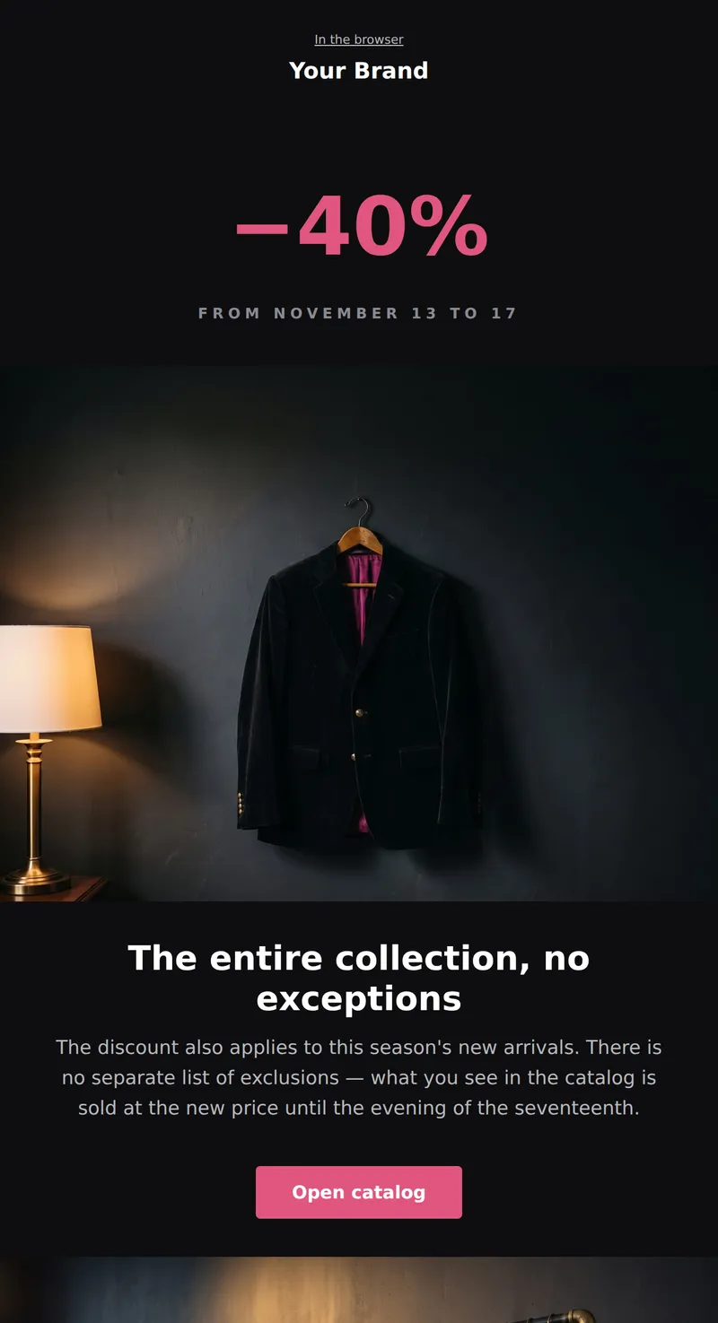 Buen Fin: dark email (fashion)