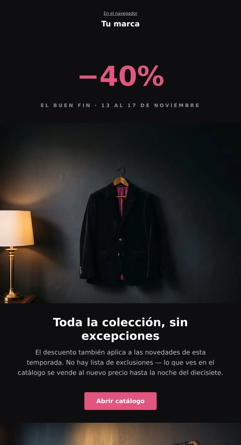Buen Fin: correo oscuro (moda)