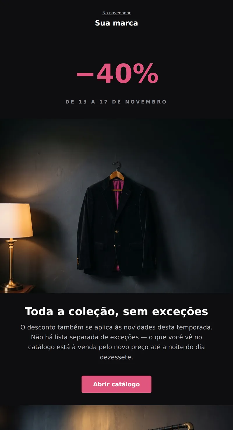 Buen Fin: carta escura (moda)