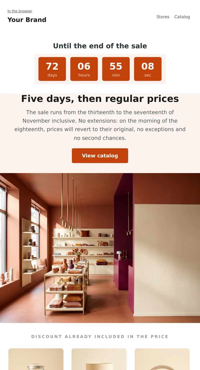 Buen Fin: timer on the first screen (retail)