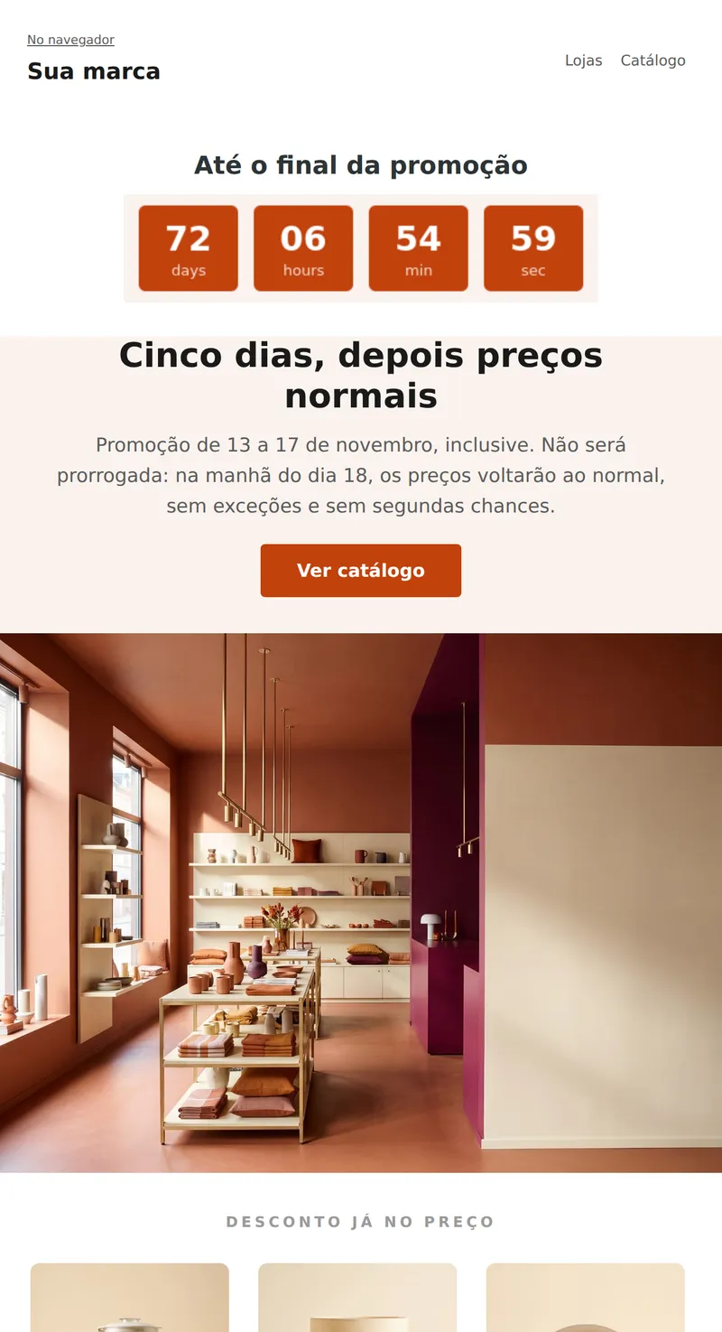Buen Fin: cronômetro na primeira tela (varejo)
