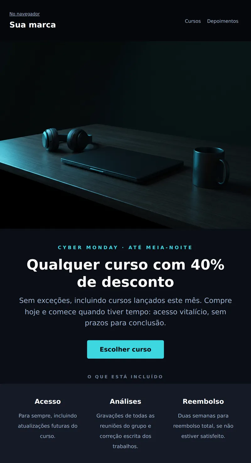 Cyber Monday: acesso aos cursos (cursos)