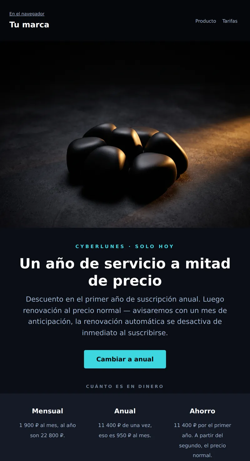 Cyberlunes: tarifa anual (SaaS)