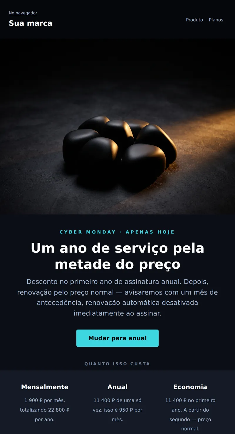 Cyber Monday: plano anual (SaaS)