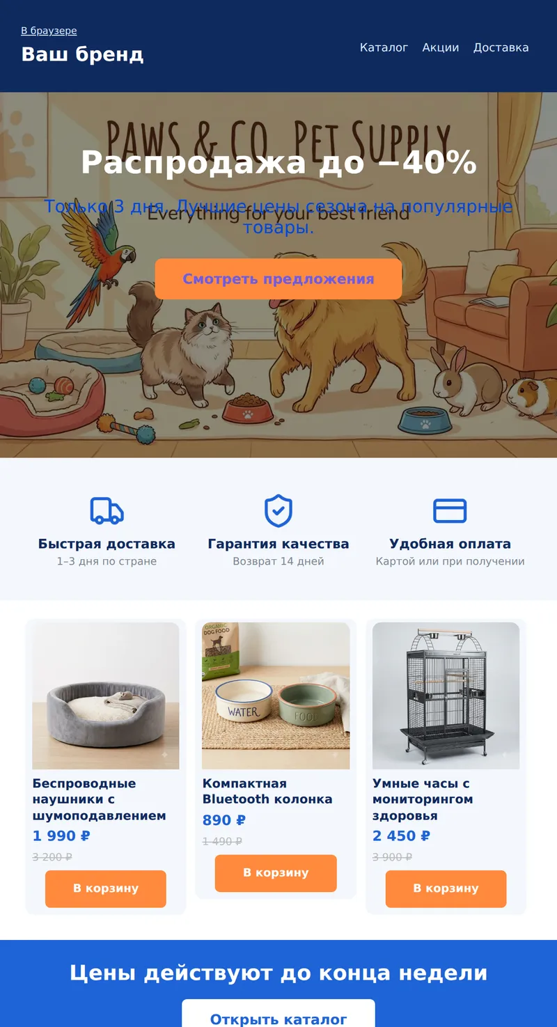 Промо: распродажа (интернет-магазин)