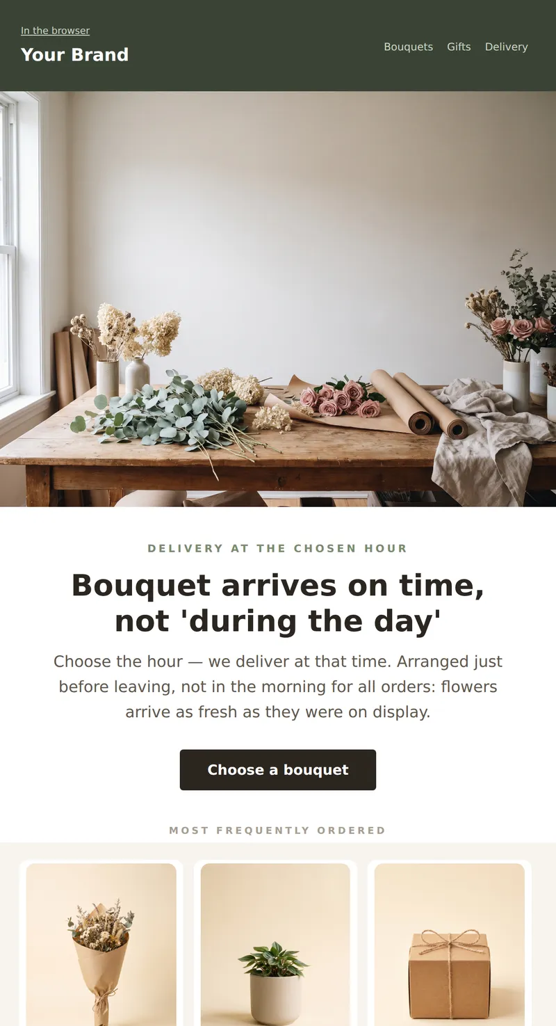 Promo: bouquets and gifts (gifts and flowers)