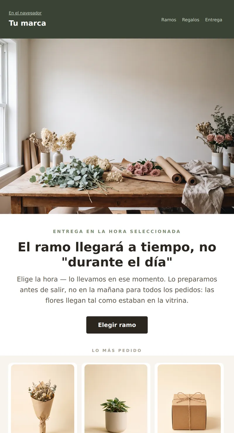 Promoción: ramos y regalos (regalos y flores)