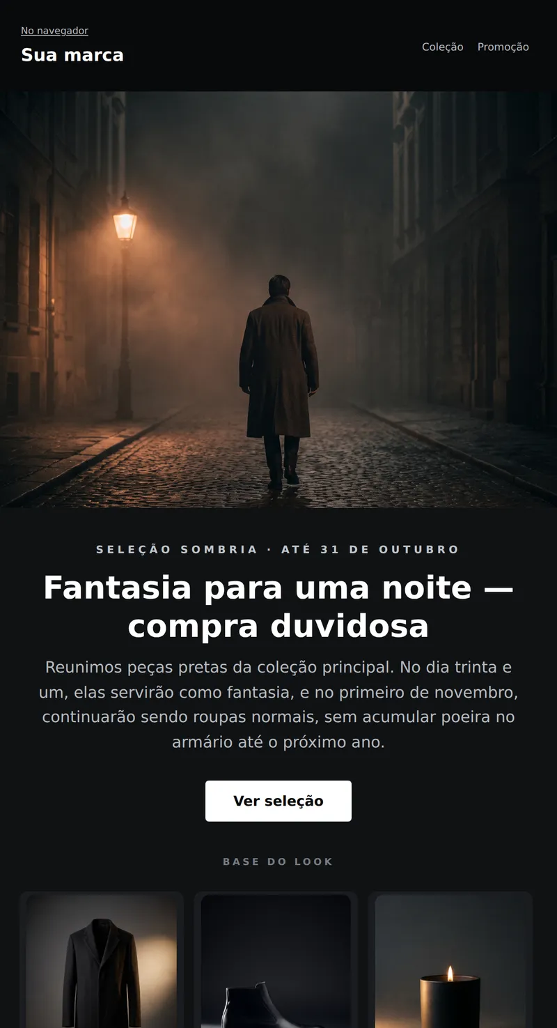 Halloween: guarda-roupa sombrio (moda)