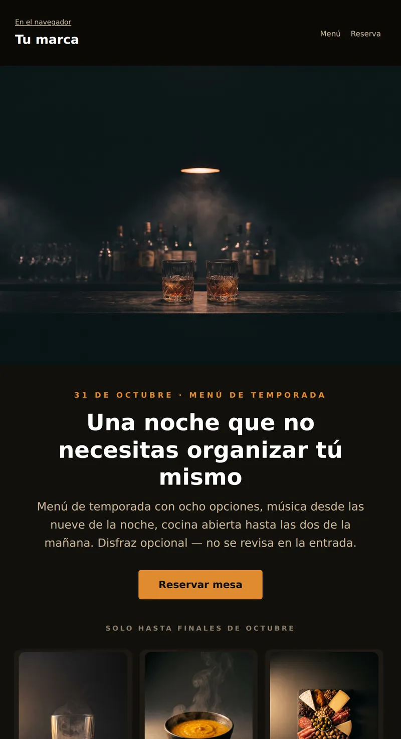 Halloween: fiesta y menú de temporada (bares y entrega)