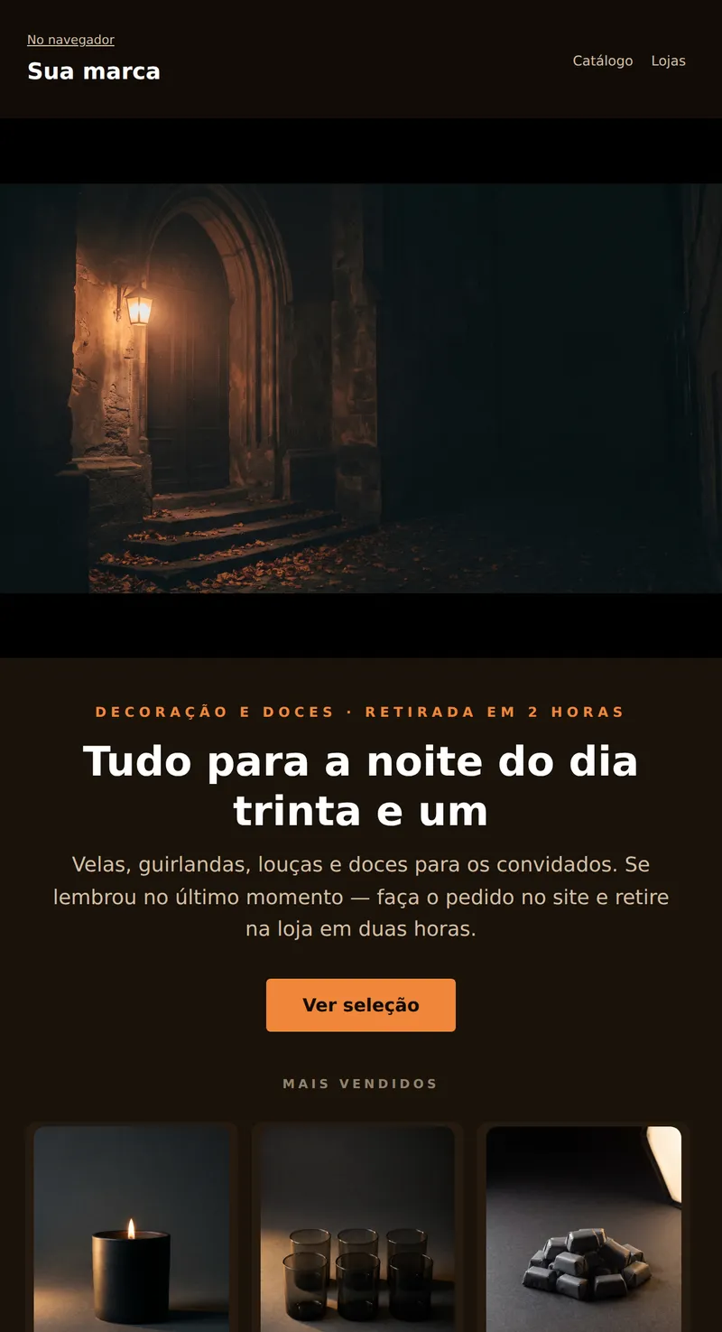 Halloween: decoração e doces (varejo)