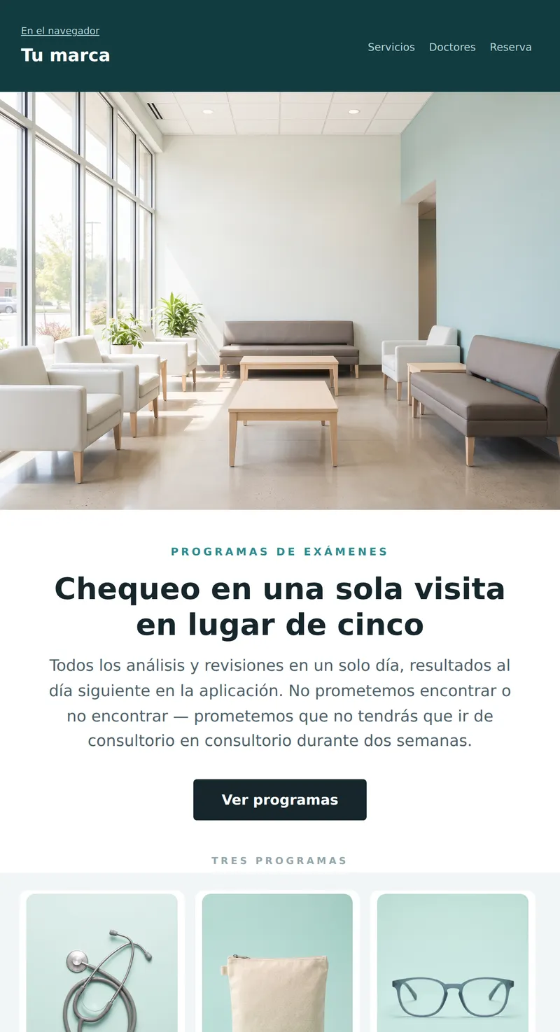 Promoción: chequeo y diagnóstico (clínicas)