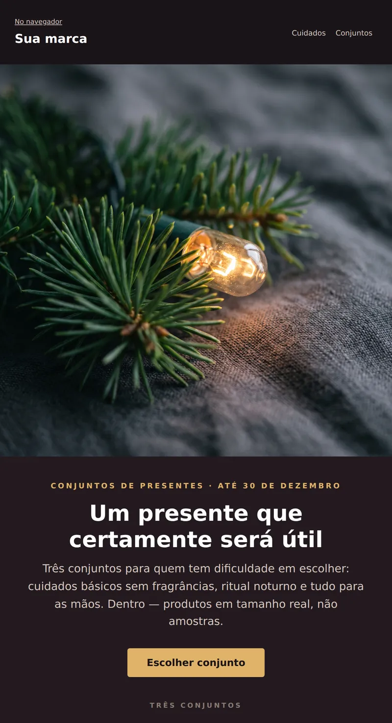 Ano Novo: conjuntos de presentes (beleza)