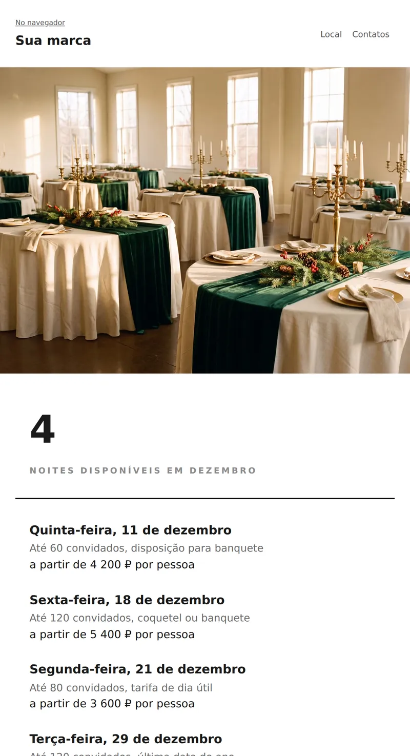 Natal: lista sem imagens (eventos)