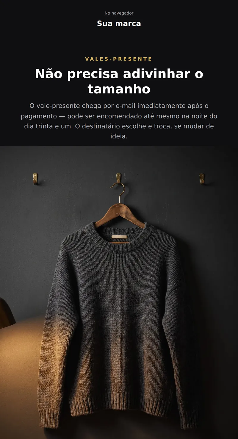 Natal: e-mail escuro (moda)