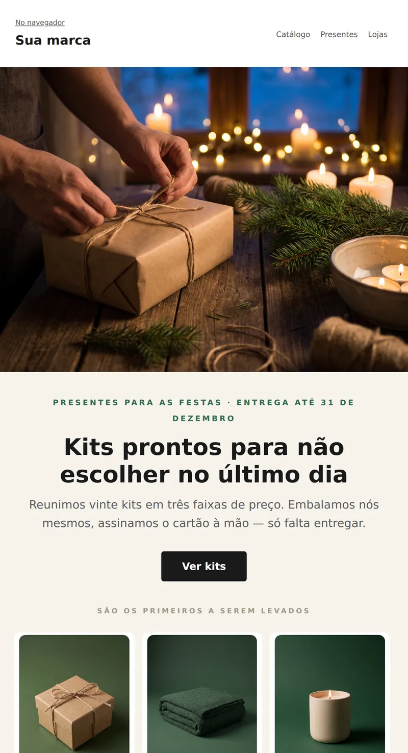 Ano Novo: presentes para as festas (varejo)