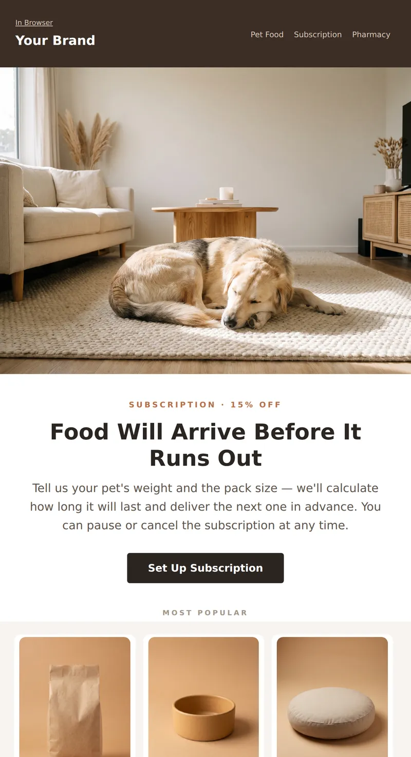 Promo: Pet Food and Subscription (Pet Products)