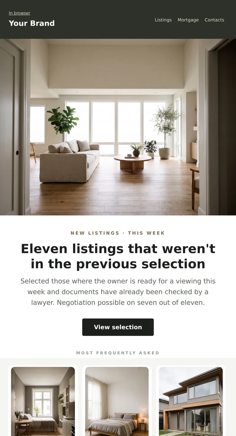 Promo: new listings, large banner (real estate)