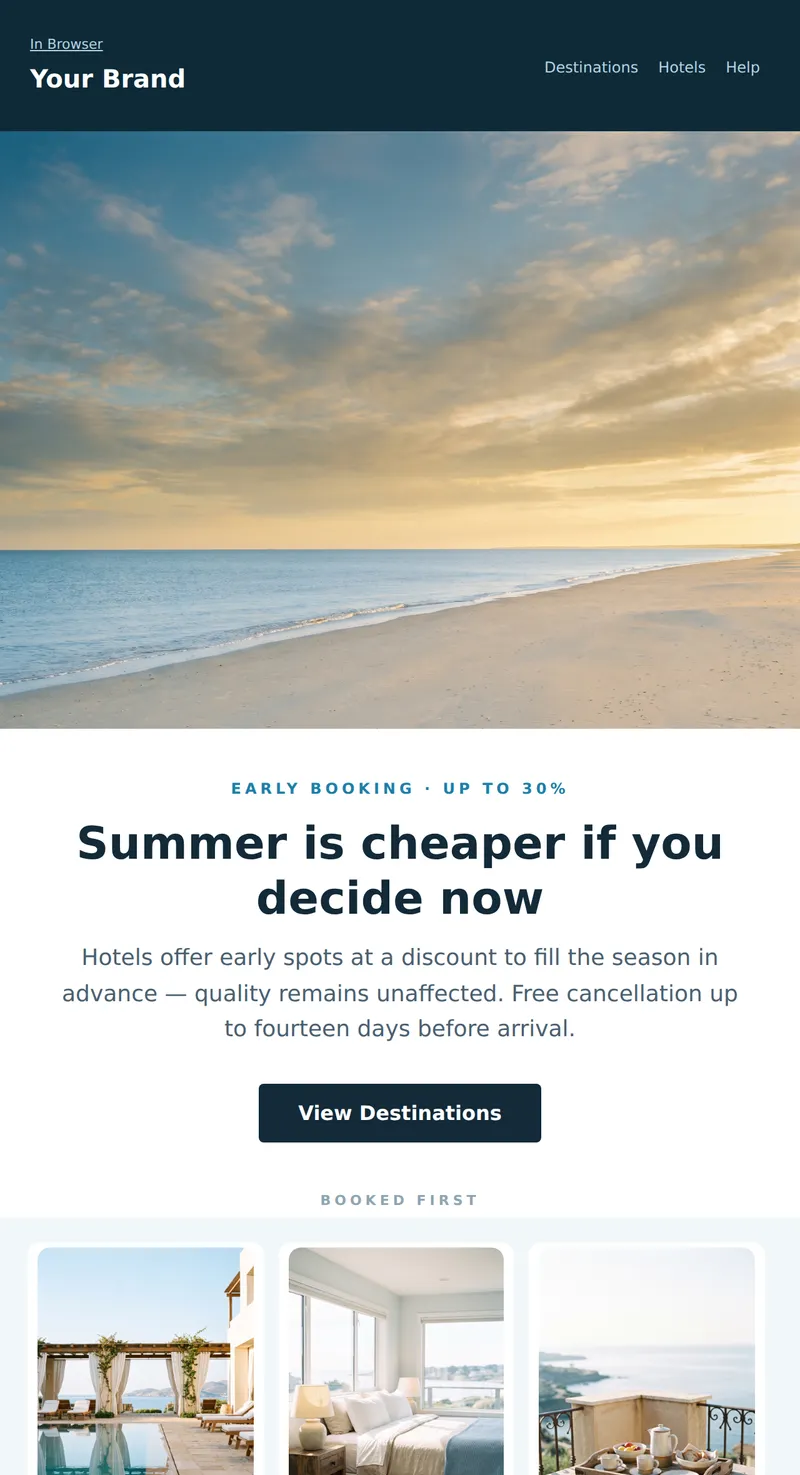 Promo: Early Booking (Tourism)