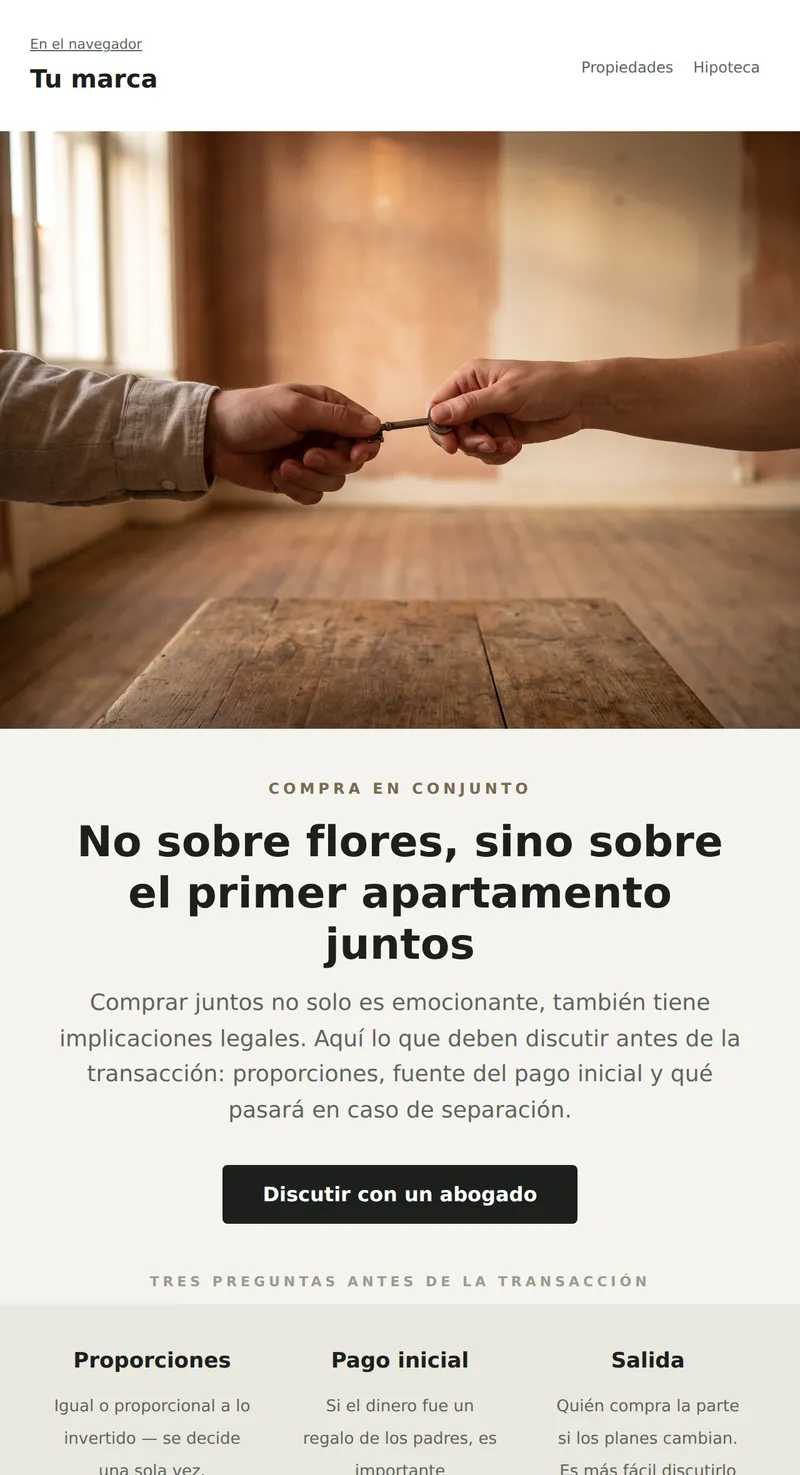 Día de los Enamorados: primer hogar juntos (bienes raíces)