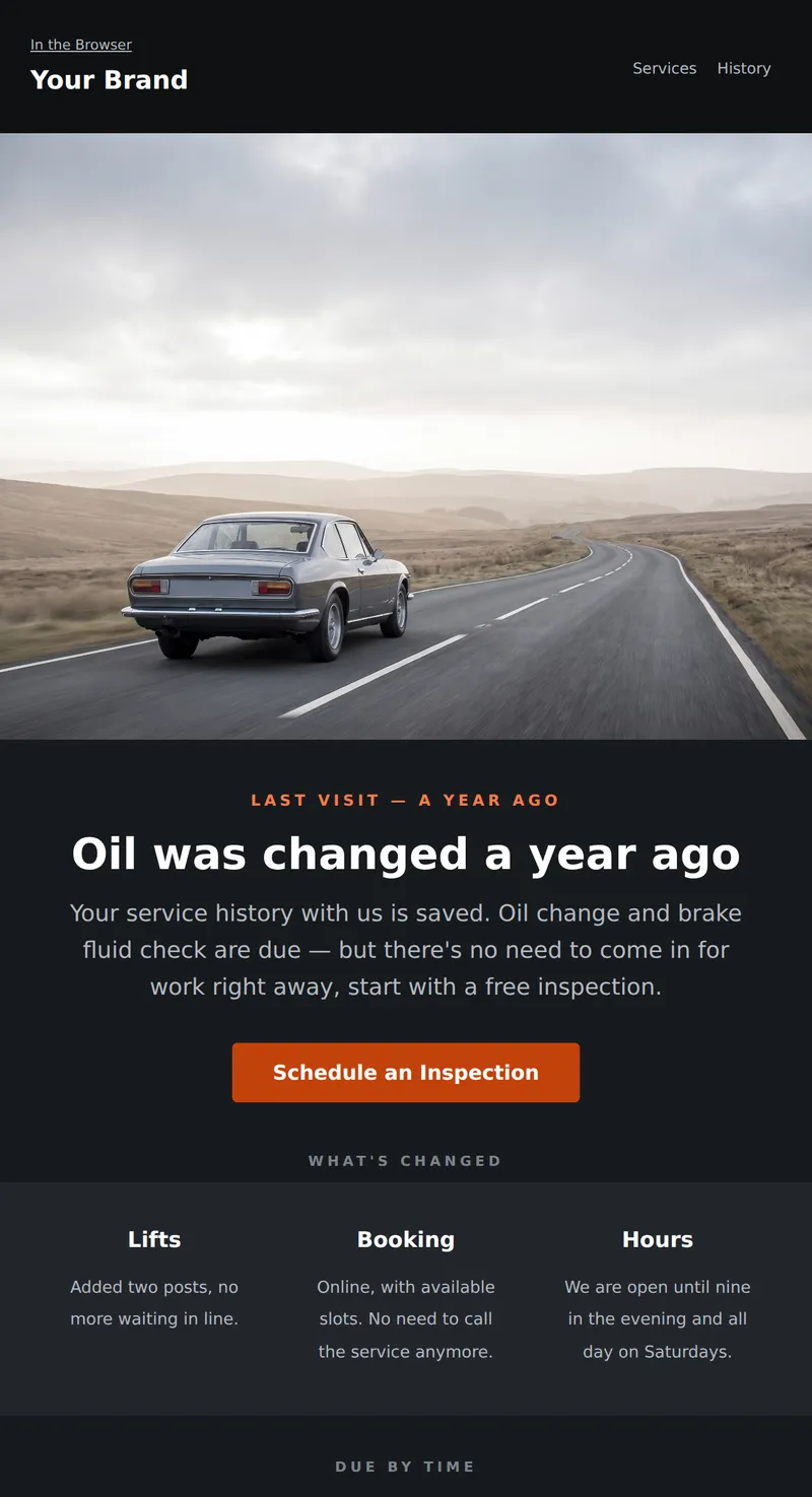 Reactivation: A Year Without Service (Auto)