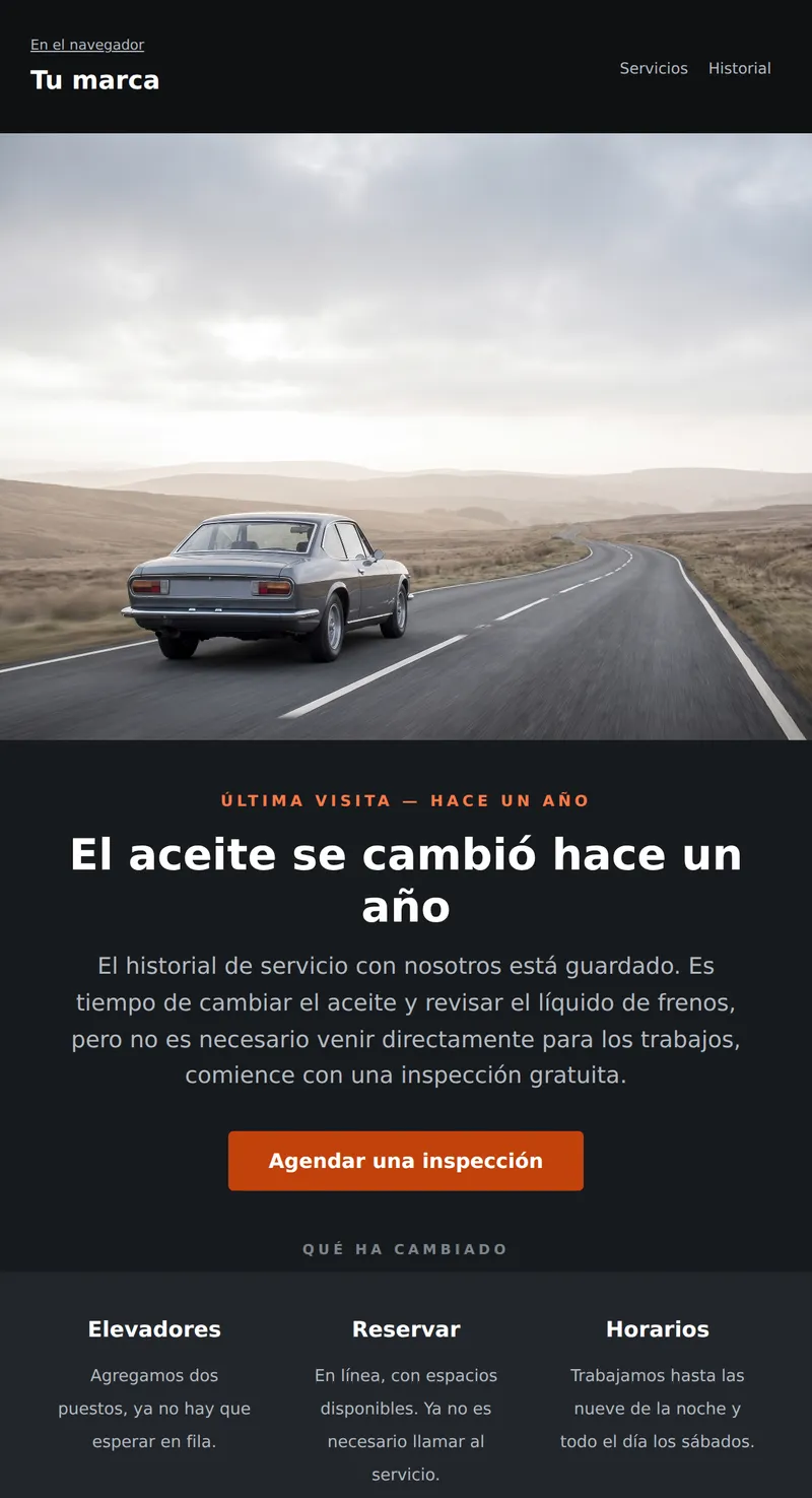 Reactivación: un año sin servicio (auto)
