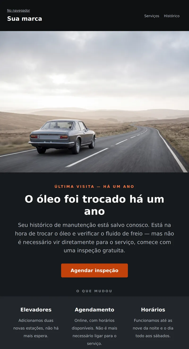 Reativação: um ano sem manutenção (carro)