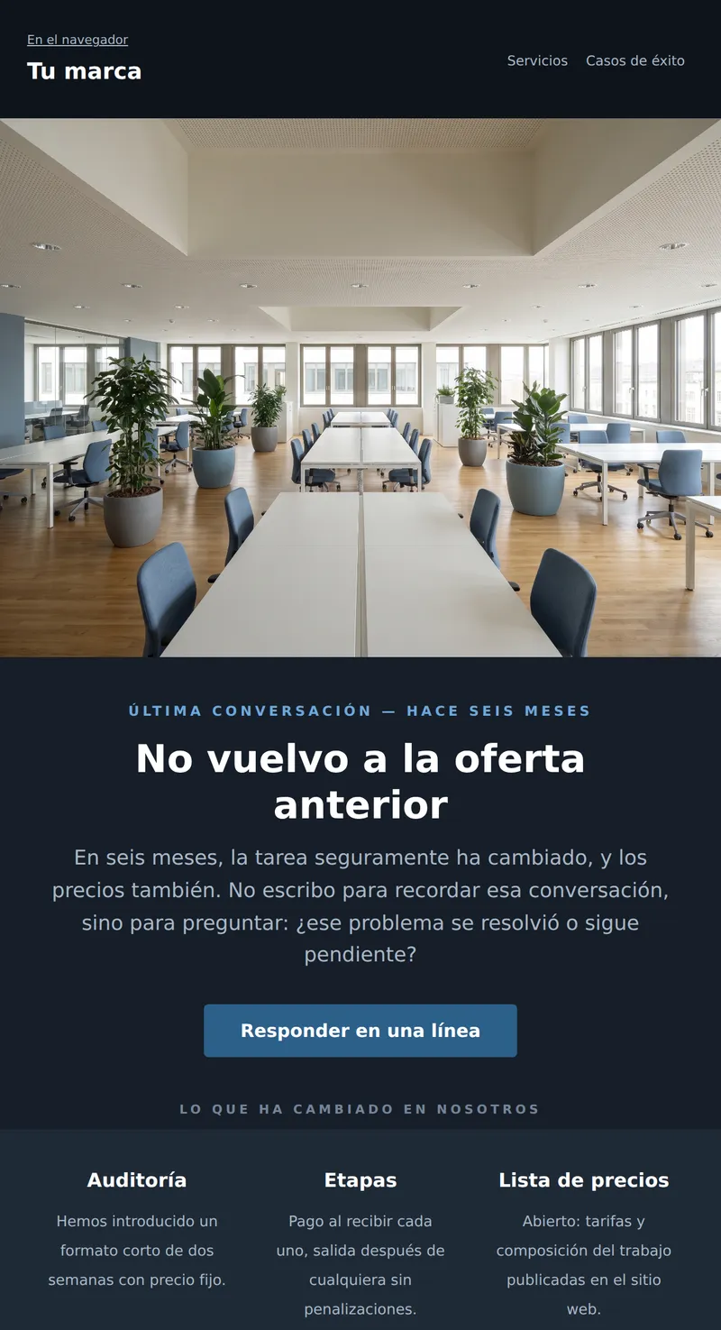 Reactivación: contacto frío (B2B)